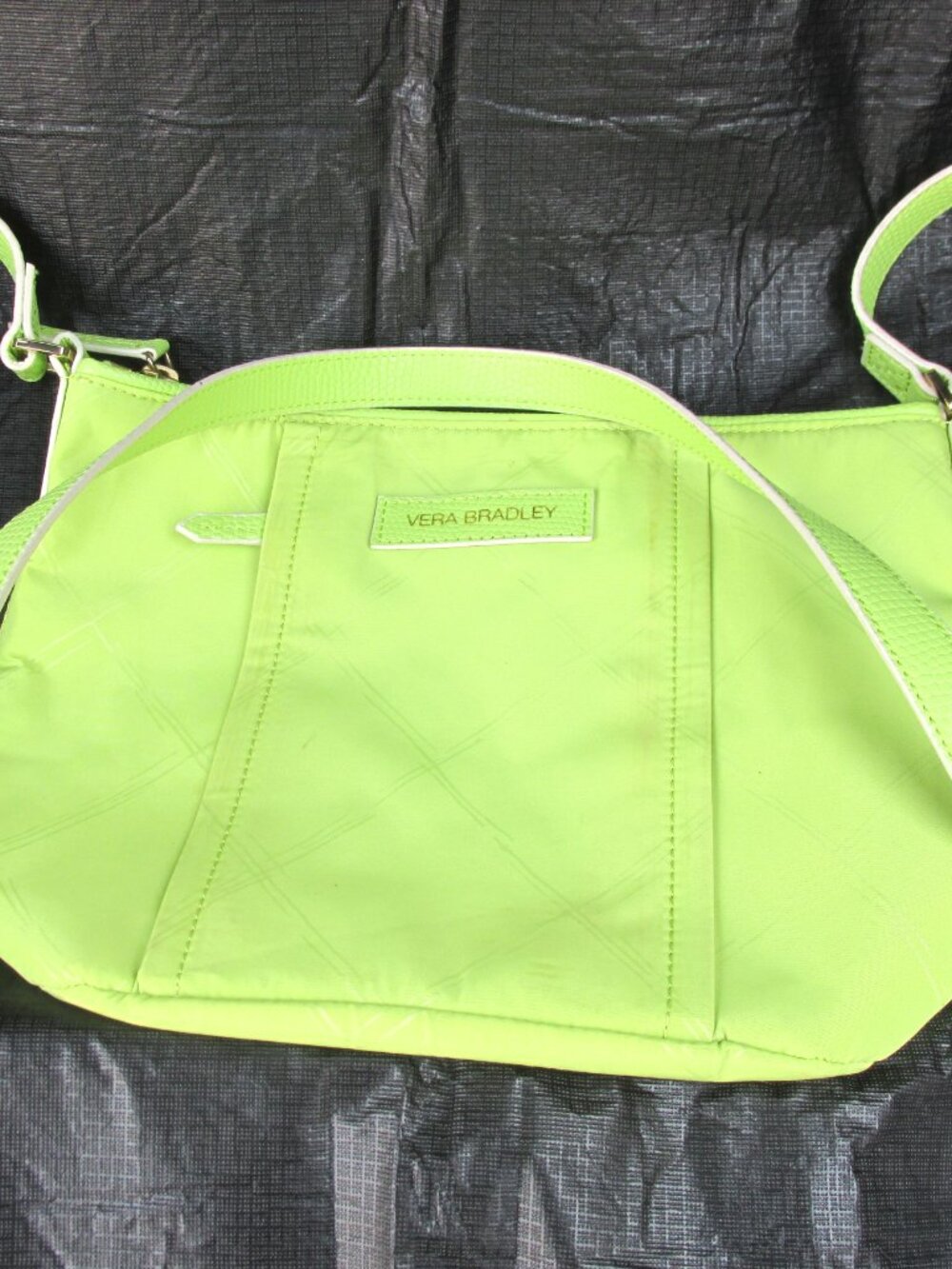 Vera Bradley Citrine Green Crossbody Tote Bag or Purse - Picture 2 of 14